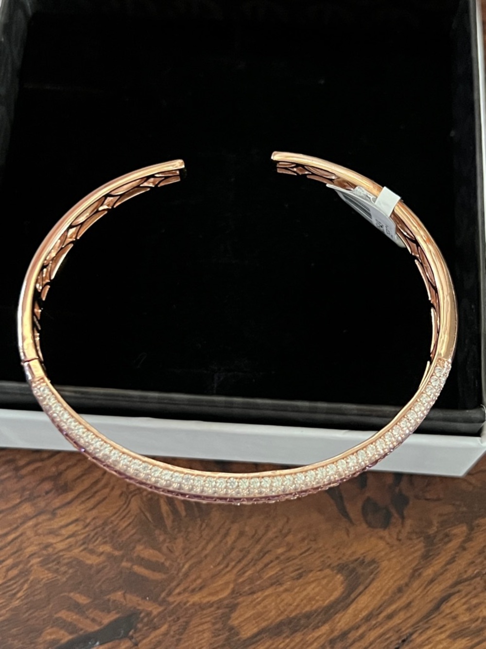 Diamonique Rose Gold/SS 925 11.25 cttw Channel Set Purple Baguette Cuff NWT - Picture 3 of 10